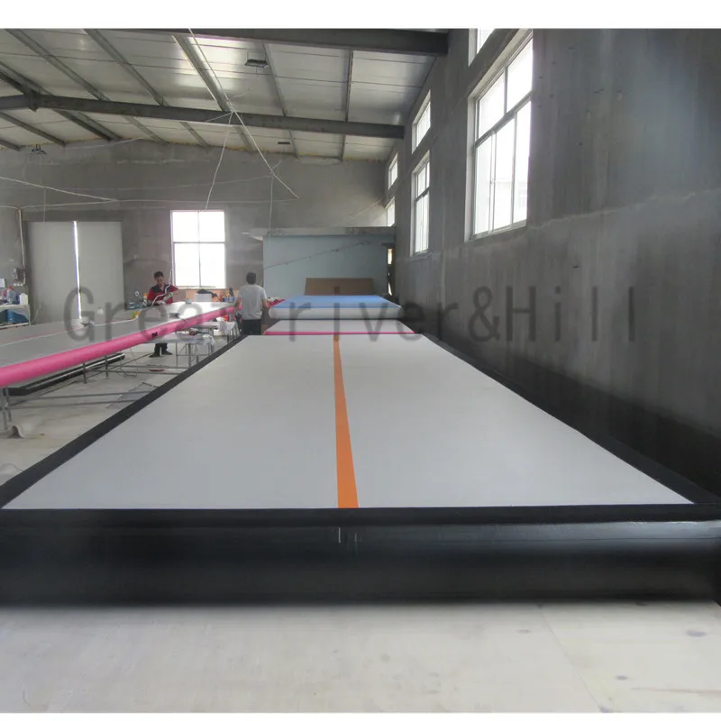 Great river hill gymnastic training mat inflatable air floor use at home on water 12m x 1.8m 10cm | Спорт и развлечения