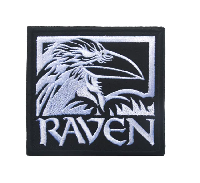 Нашивка ODIN RAVEN VIKING эмблема вышитая норвежская мифология норвежская нашивка для рюкзака - Цвет: White Size 9 x 8 cm