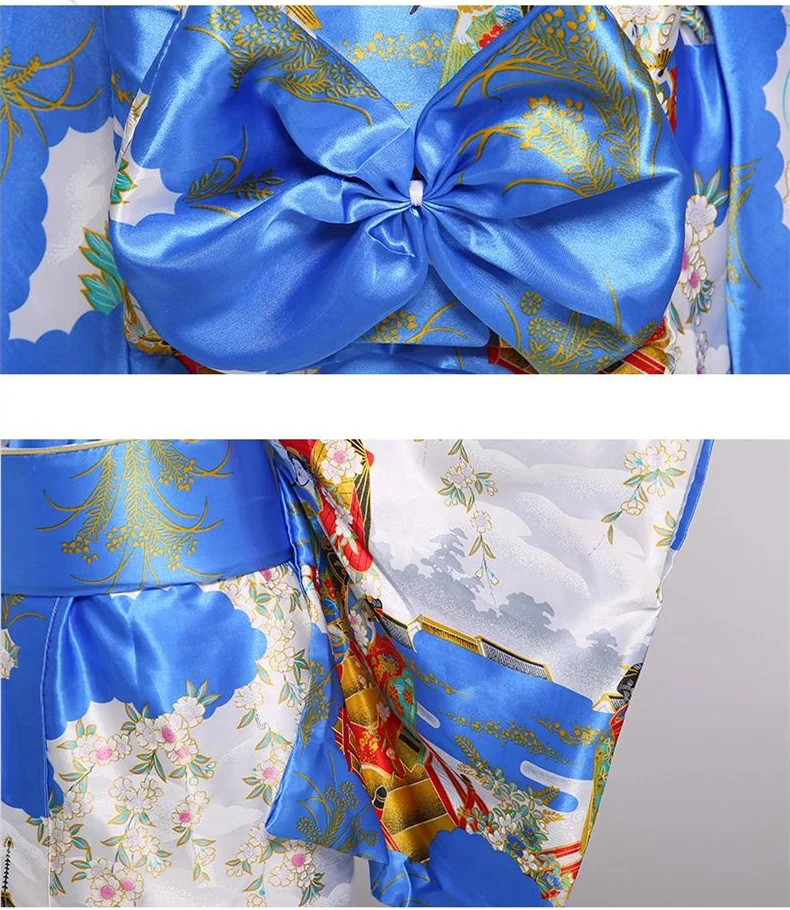 

Special Offer Vintage Japanese Female Kimono Yukata Mujer Quimono Lady Evening Dress Flower One Size HW039