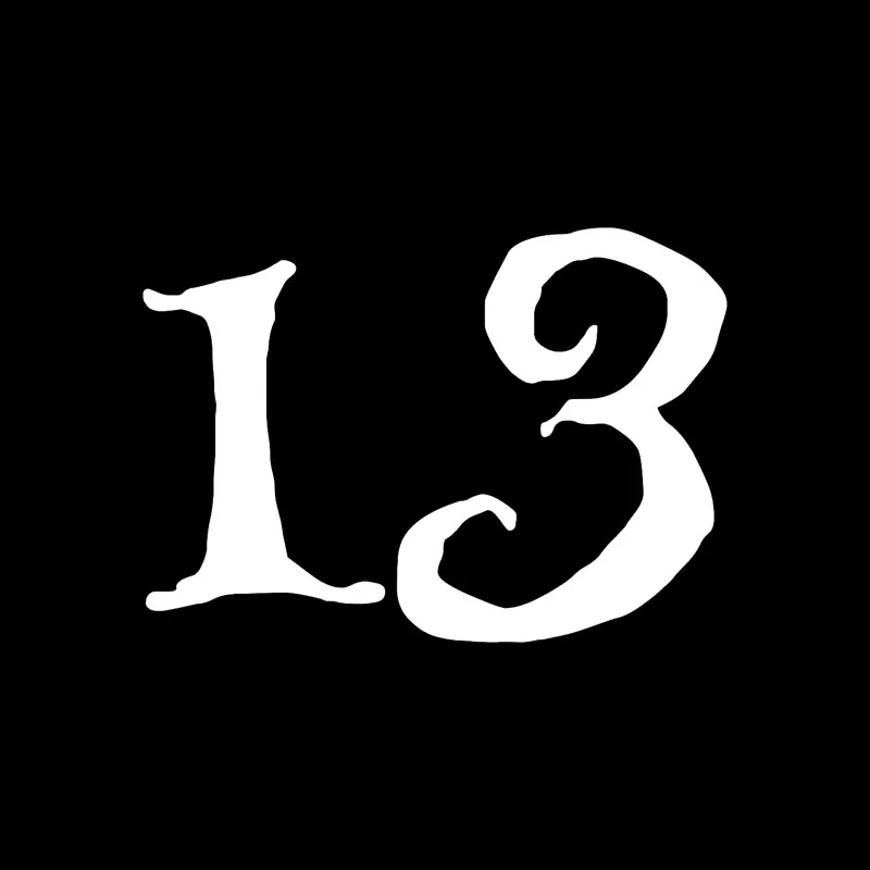 YJZT 15 2 см * 11 смешной счастливый номер 13 виниловые автомобильные стикеры