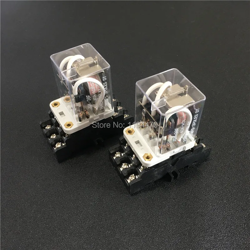 Реле высокой мощности JQX-38F 3Z 40A HHC71B, 2 комплекта, реле высокой мощности 12 В постоянного тока, 24 В переменного тока, 110 В переменного тока, 220 В, промежуточные реле, 11Pin 3PDT с цоколем