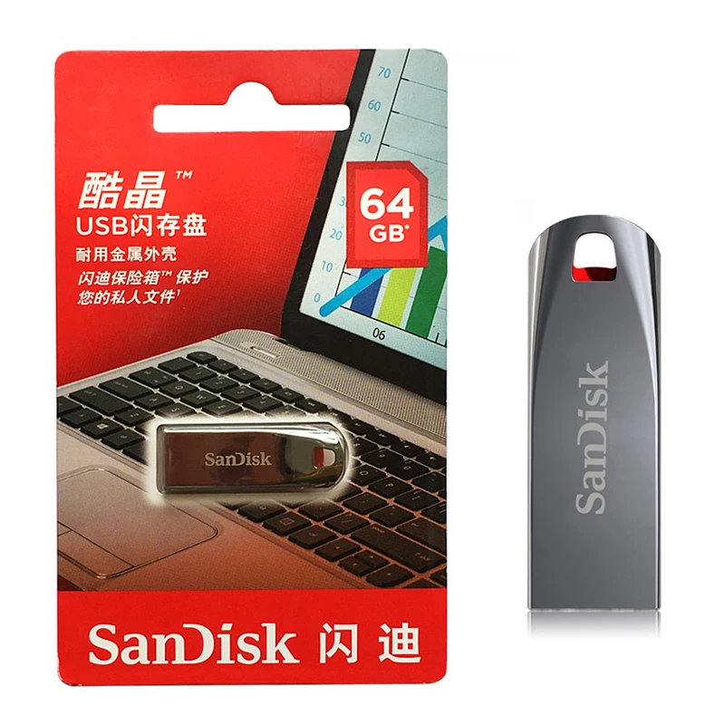 Sandisk USB флэш-накопитель шифрование Мини авто USB флешка 16 ГБ 32 ГБ 64 Гб карта памяти флешки поддержка официальной проверки