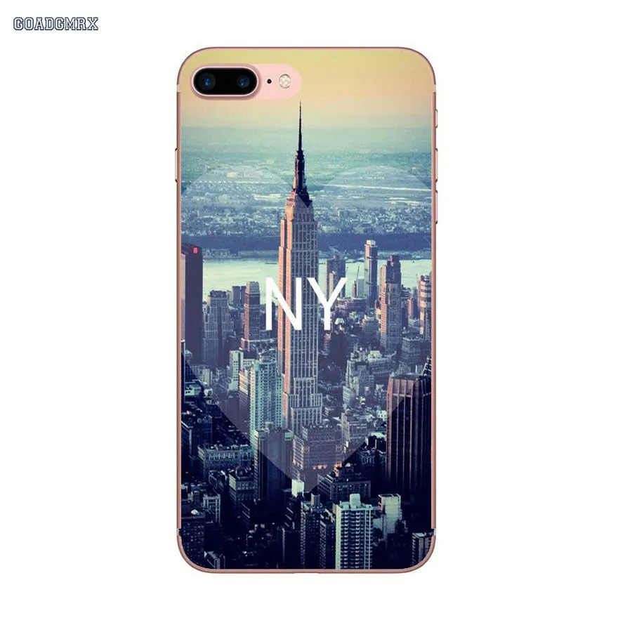 Прозрачный мягкий чехол для Samsung Galaxy S2 S3 S4 S5 Mini Alpha S6 S7 edge S8 S9 Plus J1 Grand Prime New York City