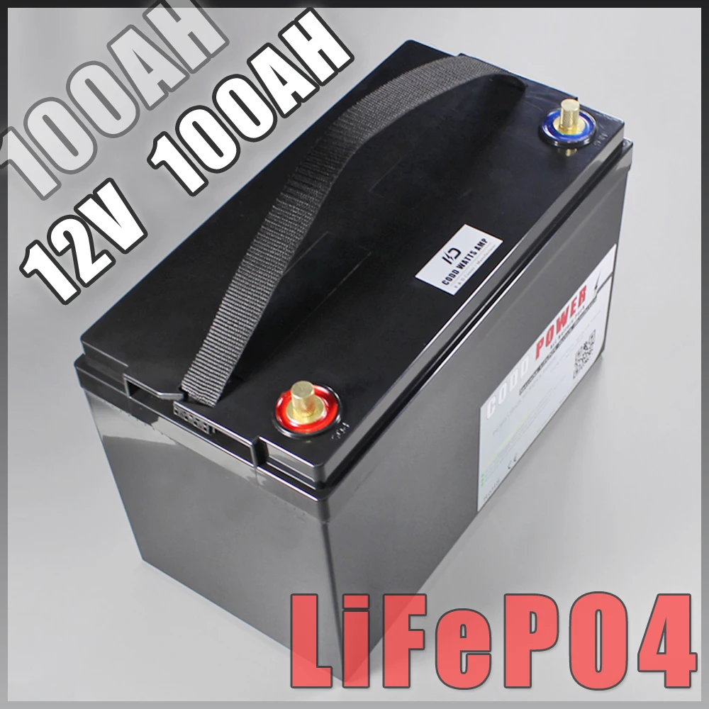 Аккумулятор lifepo4 12 В 100 ач с зарядным устройством bms 10 А инвертор для резервного