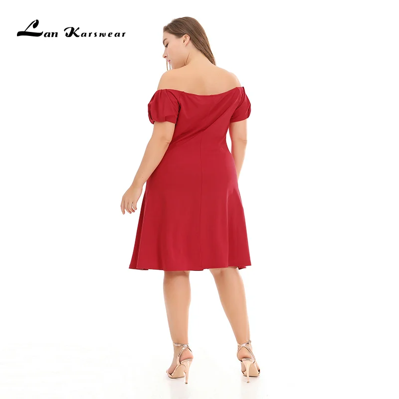 Lan Karswear 2018 Бандажное платье с коротким рукавом и вырезом лодочкой Сексуальные
