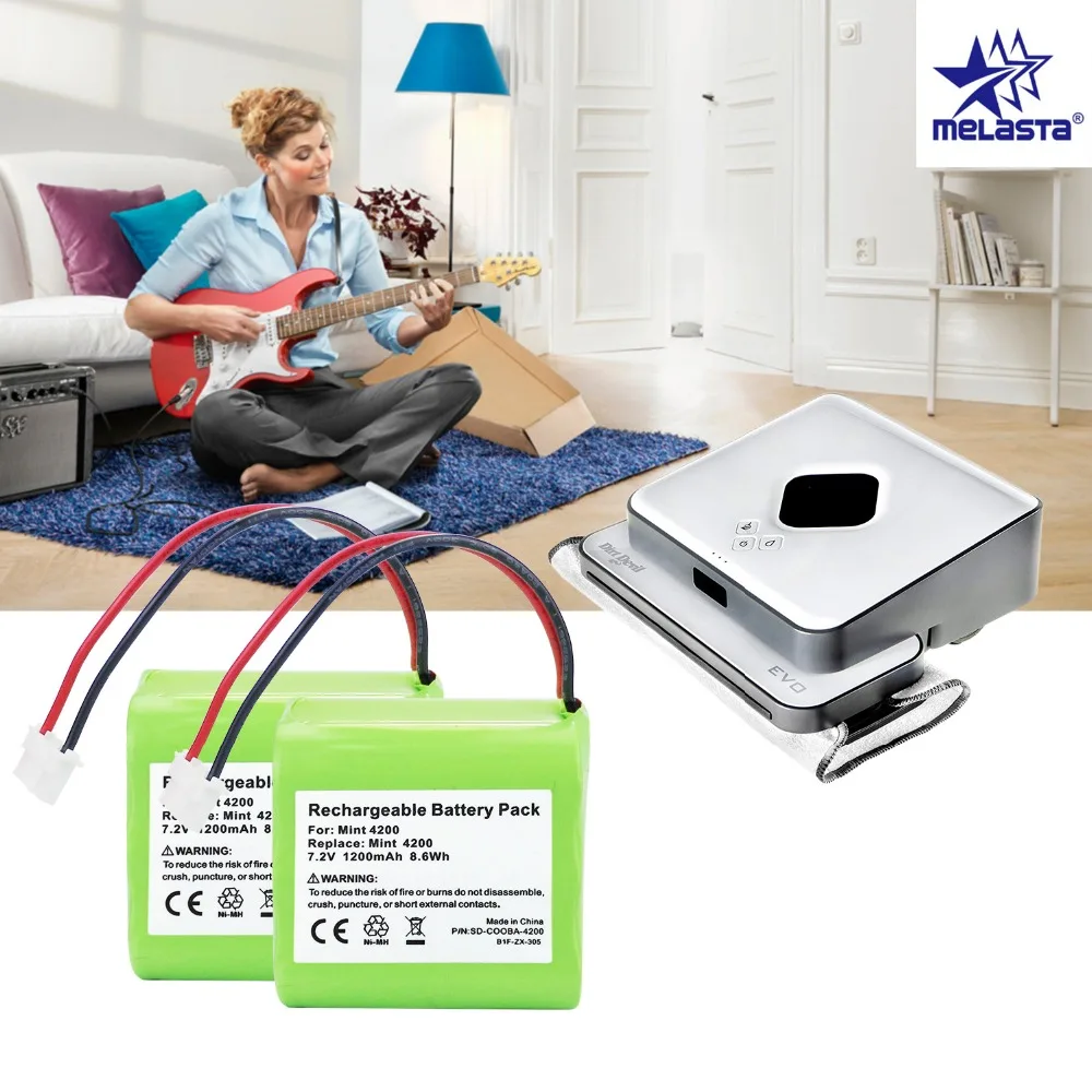 Melasta 7 2 V 1200mAh NiMH сменная батарея для iRobot Roomba Mint 4200 4205 Braava 320 321 очиститель пола 4408927 EVO