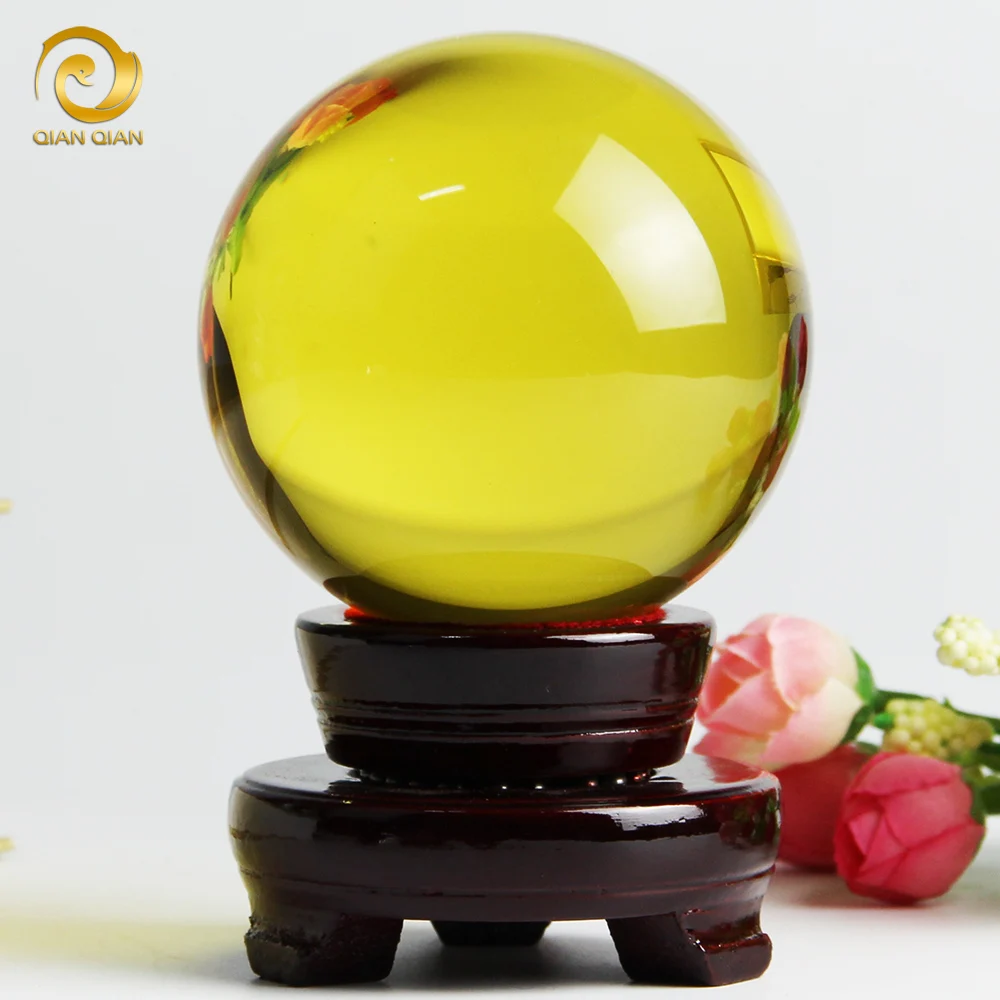 Повезло желтый хрустальные шары домашнее украшение украшения Домашнего