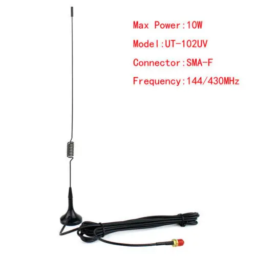UT-102UV SMA-F Женская UHF + VHF Двухдиапазонная двухсторонняя радио антенна для BAOFENG UV-5R