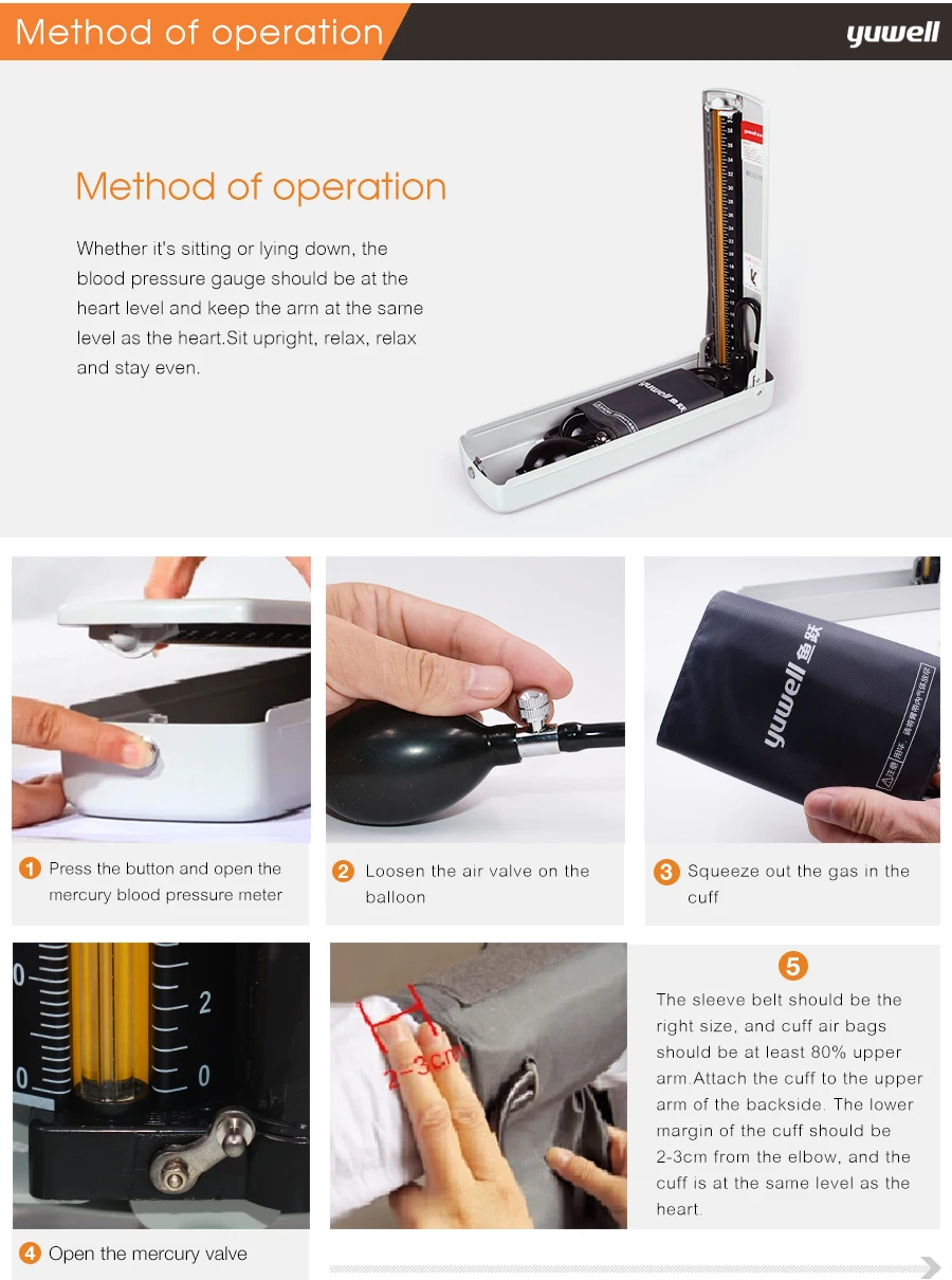 Измеритель Артериального Давления yuwell mercury Сфигмоманометр ручные мониторы артериального давления ручной измеритель артериального давления CE FDA