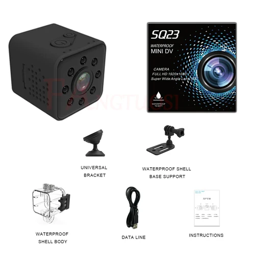 FANGTUOSI SQ23 wifi мини камера маленькая камера 1080P видео датчик ночного видения Видеокамера микро камера s DVR регистратор движения видеокамера - Цвет: Black