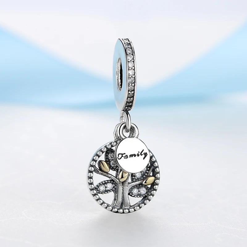 Оригинальный 100% 925 шарма стерлингового серебра бисера семья Heritage кулон Подвески