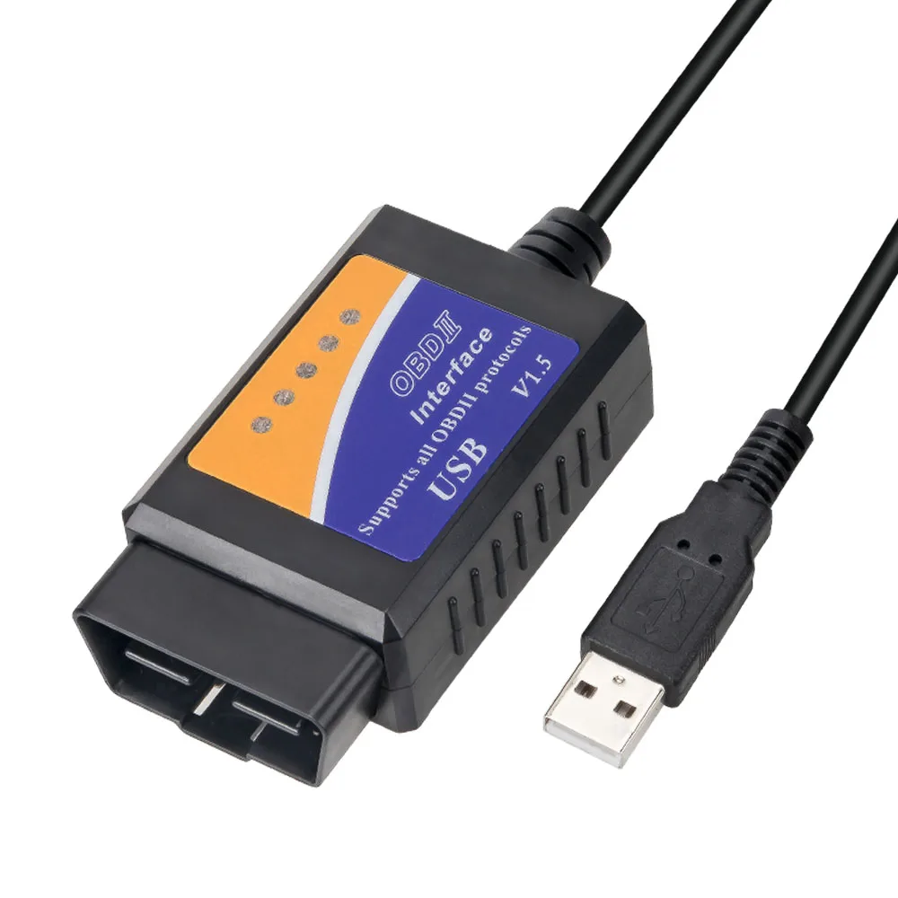 10 шт./лот ELM327 OBD2 USB V1.5 автоматический диагностический инструмент сканер кода
