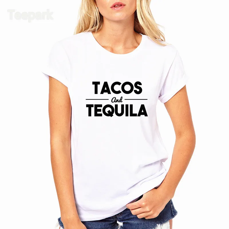 Tacos And Tequila Fashion Summer Women T-shirt tops Short Sleeve Tops Clothing O-neck T shirt For HWP4182 | Женская одежда