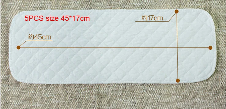 Big size 46x17 5pcs Prefold органический Эко хлопок многоразовые подгузники вкладыши Детские Современные тканевые подгузники вкладыши для подгузников 6 слоев toalha fralda 5 pecs/лот - Цвет: Big size 46x17 5pcs