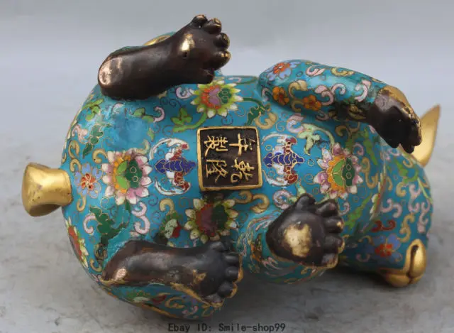 10 &quotс маркировкой китайская перегородчатая эмаль 24K позолоченный животных