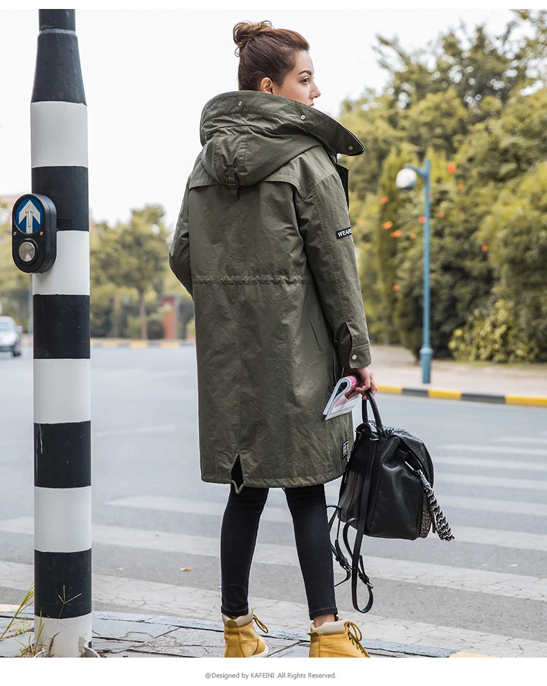XXXL, панк стиль, настоящая меховая подкладка, Женское зимнее пальто, длинное, толстое, ветрозащитное пальто, Регулируемая Талия, женские парки, зимняя одежда EQ02