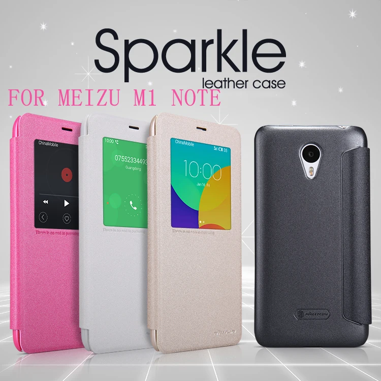 Кожаный чехол NILLKIN для MEIZU M1 NOTE Сверхтонкий чехол-книжка с блестками дизайнерский