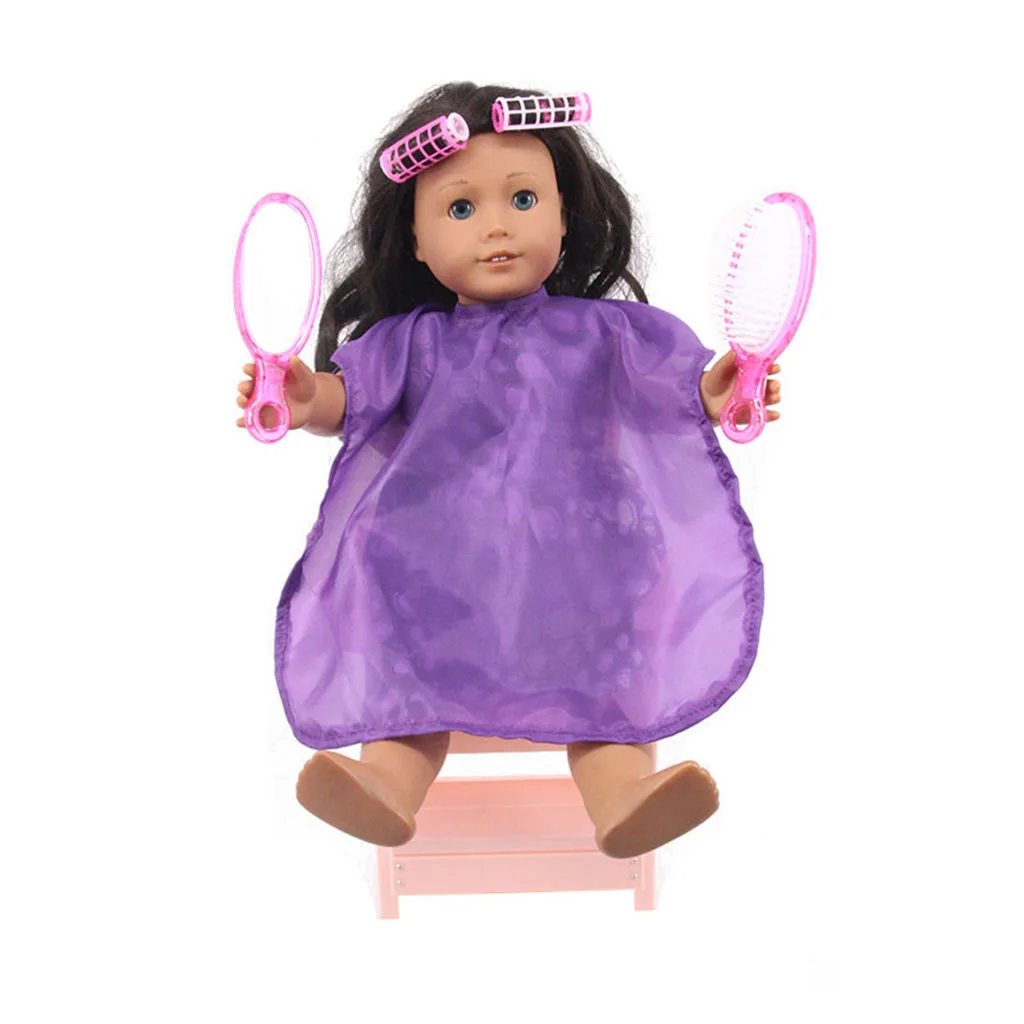 

Doll Pink Wig Hair Brush and Mirror, for American Doll Dolls and other 18 Inch Dolls Wig Hair Brush Hair Accessories