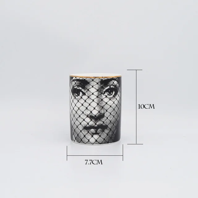 Fornasetti подсвечники украшения для дома рукодельные Керамика Jar Организация цветов горшки шкатулка ретро Lina уход за кожей лица чашки канделябры - Цвет: 12