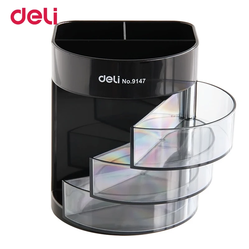 Deli 9147 трехслойный прозрачный маленький ящик многофункциональный офисный