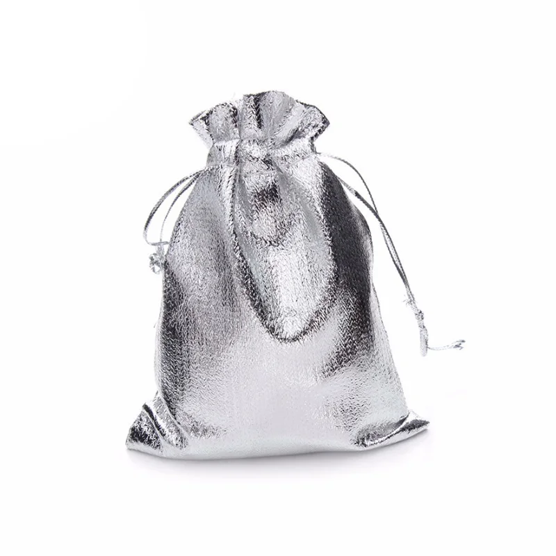 100pcs Silver Golden Metallic Foil Cloth Organza Pouches Wedding Decoration Gifts Craft Candy Drawable Packaging Bags | Дом и сад