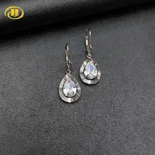 Серьги подвески Hutang с фианитами реальные искусственные