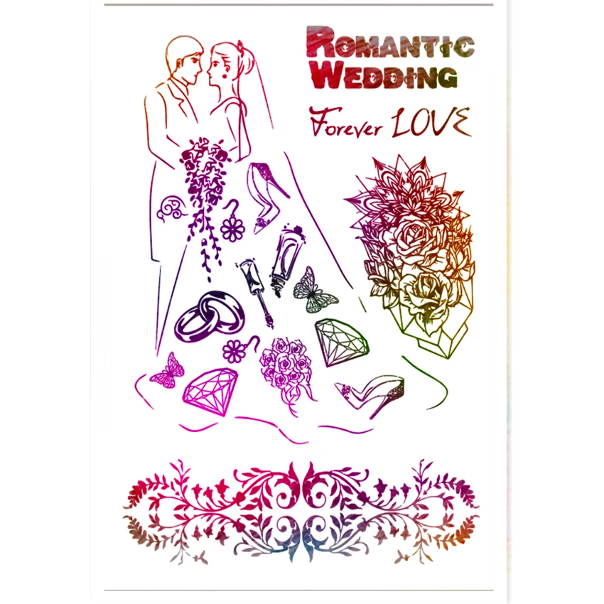 Горячая Распродажа романтический свадебный прозрачный штамп/силиконовый