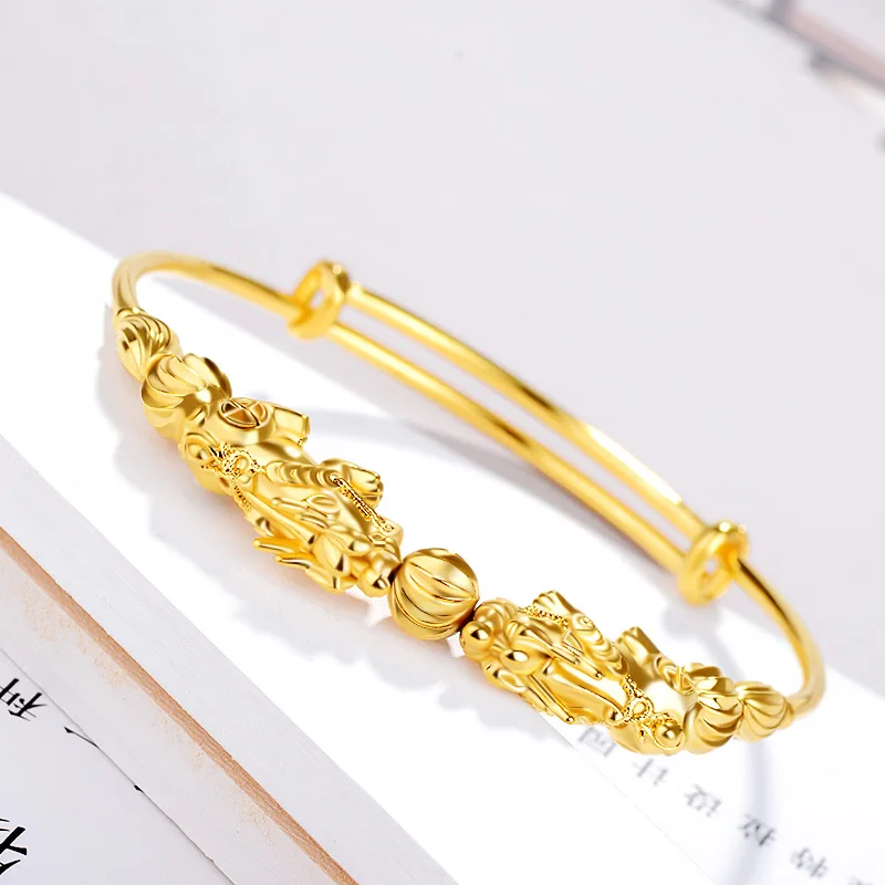 Новая мода золото Евро валюта перевод денег бусины push pull браслет женский медный