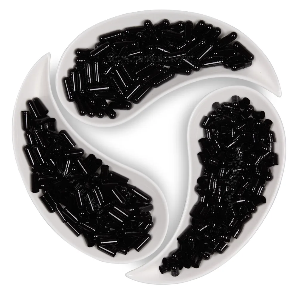 1000 штук/коробка размер 0 Пустые черные желатиновые капсулы для капсульных