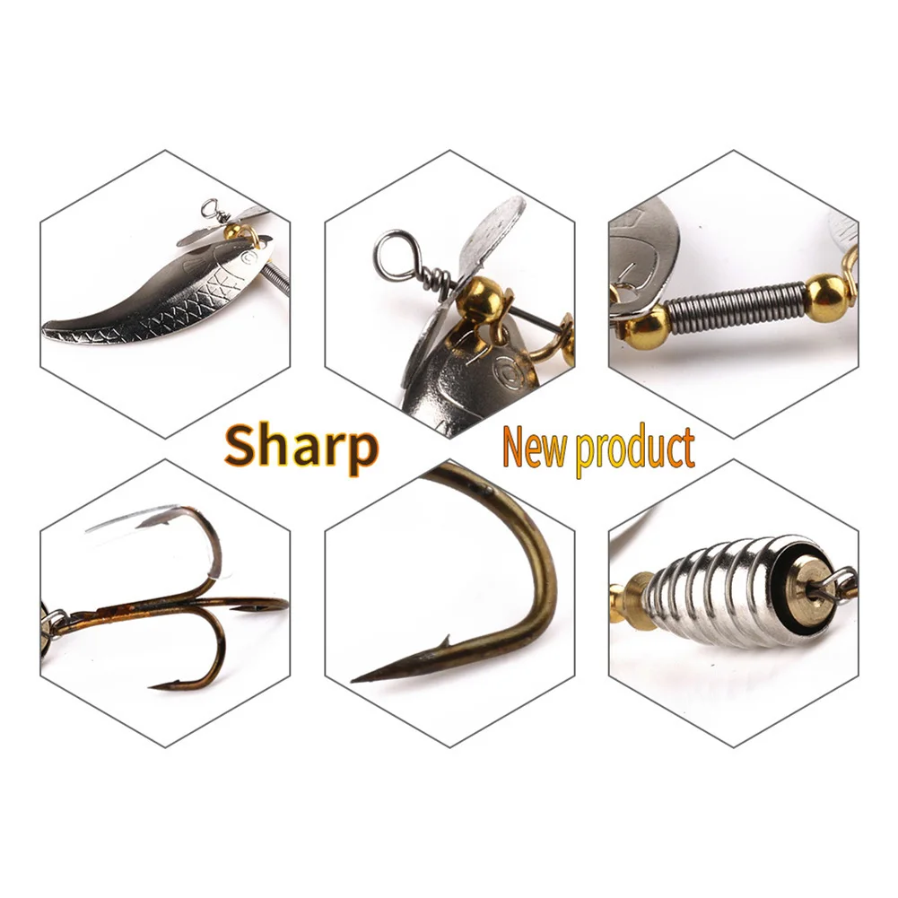 High Quality 1/5/10Pcs Fishing Lures With Treble Hook Metal Swivel Sequin Bait Set for Bass Trout Walleye Redfish NCM99 | Спорт и