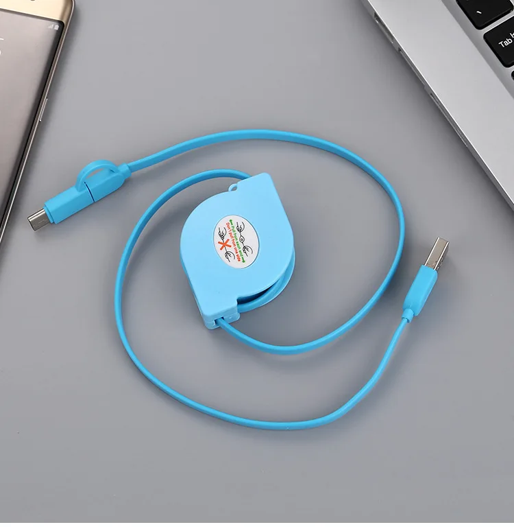 2 in 1 Universal Micro USB retractable cable Type-C Charge Data Cable For Samsung HTC Xiaomi Wire Free Shipping | Электроника