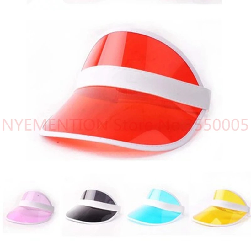 Summer holiday Neon rave sun shade retro party cap plastic visor hat festival fancy dress poker headband 20pcs | Аксессуары для