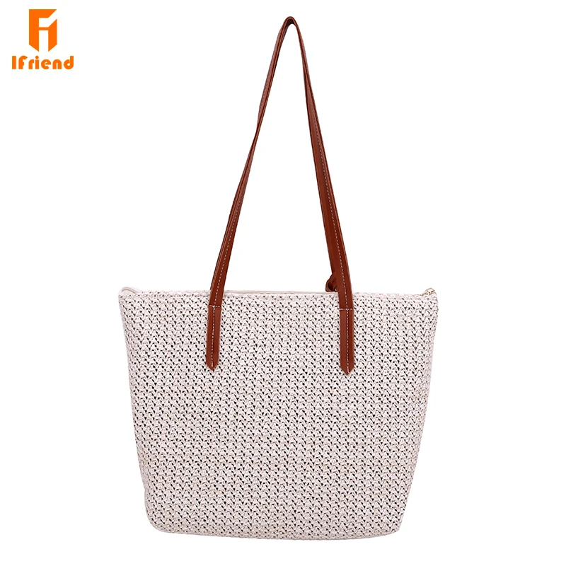 Ifriend Durable Weave Straw Beach Bags Linen Woven Bucket Women Bag Grass Casual Tote Handbags Knitting Rattan Sac femme | Багаж и сумки