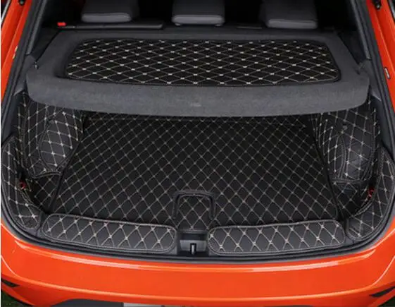 Автомобильный вышитый кожаный Полный Задний лоток для багажника коврики груза