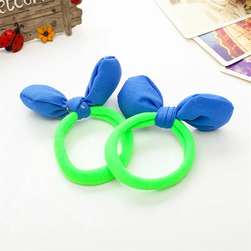 2pcs Rabbit Ears Hair Band Children Kids Accessories Scrunchies Elastic Bands for Women Girl Kid Rubber Rope | Детская одежда и