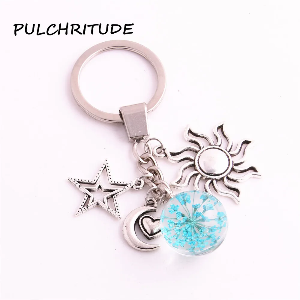 Кольцо для ключей из металлического сплава PULCHRITUDE 2 шт./лот брелок с сушеным