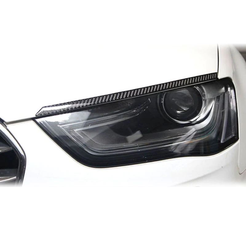 Carbon Fiber Headlights Eyebrows Eyelids Car-styling Stickers for Audi A4 A5 Front Headlamp 2009-2016 Auto accessories | Автомобили и
