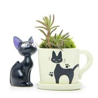 kikis delivery service small cute cup kiki cat flower pot pvc action figures collection model toy for garden