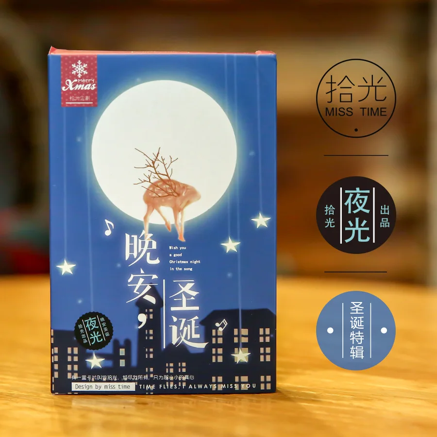 30 шт./лот рождественская светящаяся мультяшная открытка с луной хорошей ночи