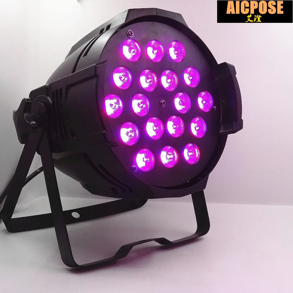 

4pcs 18*12w Power in and out LED Par Lights 18x12W RGBW 4in1 Par 64 led spotlight dj projector stage light With flight case