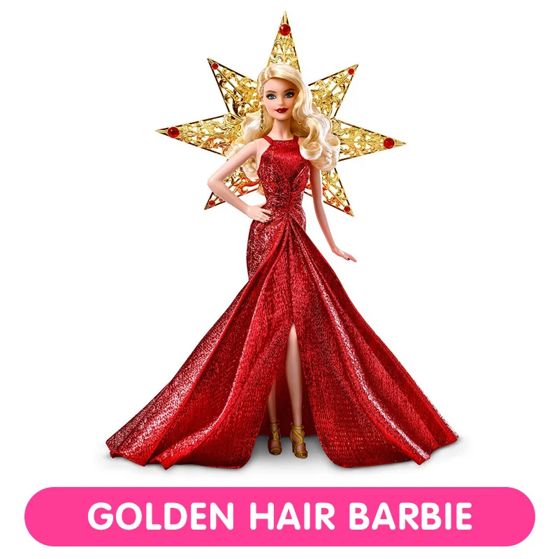 Blonde Barbie Подлинный Барби праздничные игрушки принцессы для девочек рождественские подарки на день рождения Оригинальная кукла Барби игрушки для детей - Цвет: Blonde Barbie