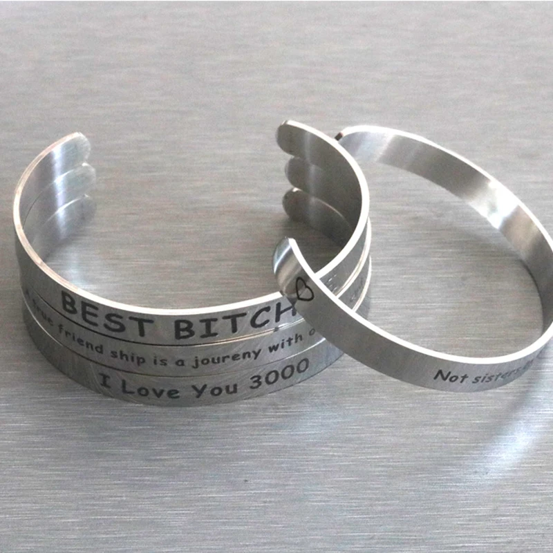 Я люблю тебя 3000 манжеты браслет Высокое качество гравированные комплект брелков