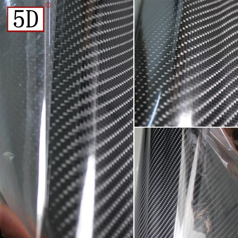 5D Film Carbon Car Sticker 30*152cm Glossy Fiber Vinyl Wrap Foil Waterproof Decorative Styling Decal | Автомобили и мотоциклы
