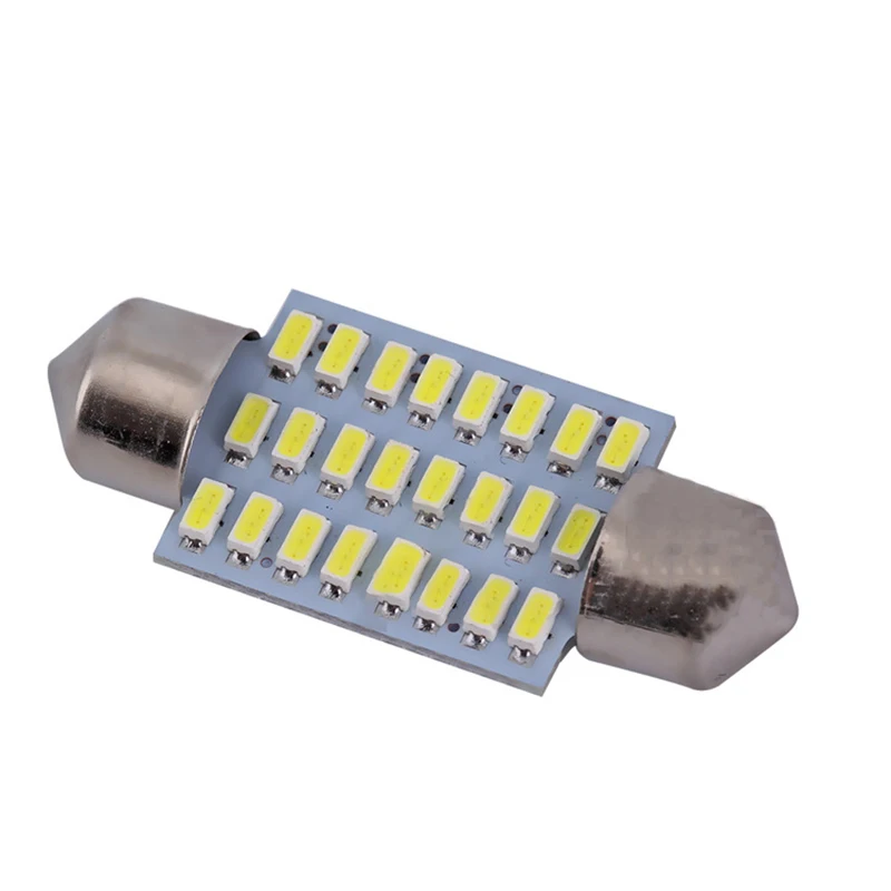 100 шт. гирлянда 24SMD 3014 Светодиодный лампа для чтения 31 мм 36 мм 39 мм 42 мм Автомобильный светодиодный фестон светодиодный C5W свет Автомобильные лампы лампа