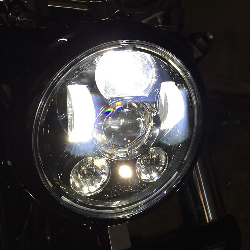 5-3/" Круглый налобный фонарь для Harley Dyna Sportster 1200 883, запчасти, указатель поворота, светильник moto r 5,75 дюймов, светодиодный проектор, мото головной светильник