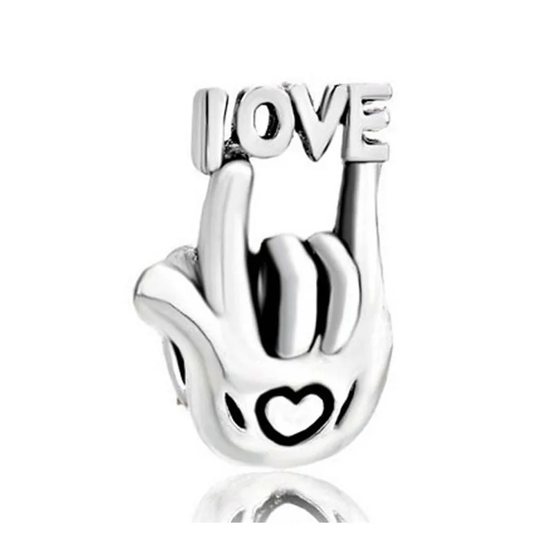 

Оптовая продажа 10 шт. женские ювелирные изделия, DIY бусины, люблю тебя, ОК, знак победы языковые бусины для амулета