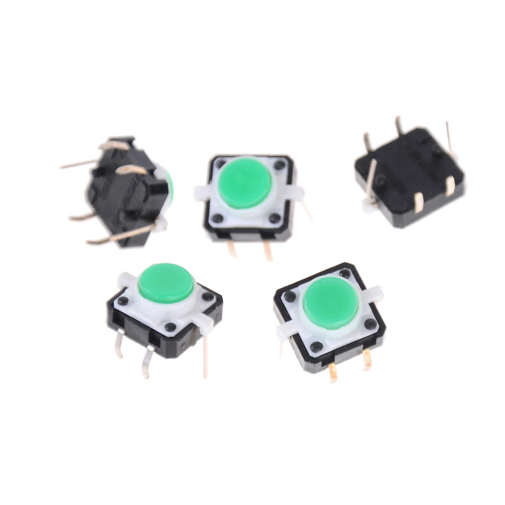 5 шт./лот 12*12 мм 4PIN SMT Тактильный кнопочный переключатель с цветами LED микро сброса