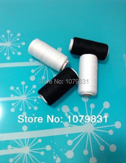 Бесплатная доставка черный и белый цвета полиэстер швейная нить машина/нитки для