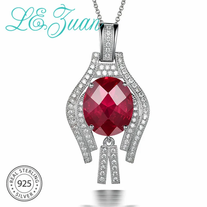 Женская подвеска с красным камнем L & zuan белое золото 7 98ct цепочкой из