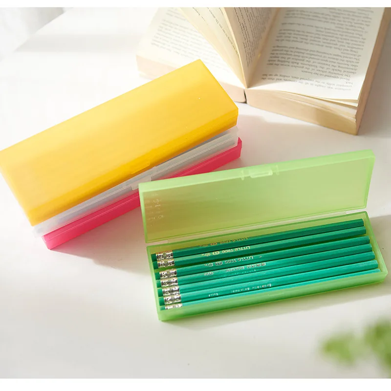 Новый Для мальчиков и девочек карандаш пластикового треугольника Чехол Коробка